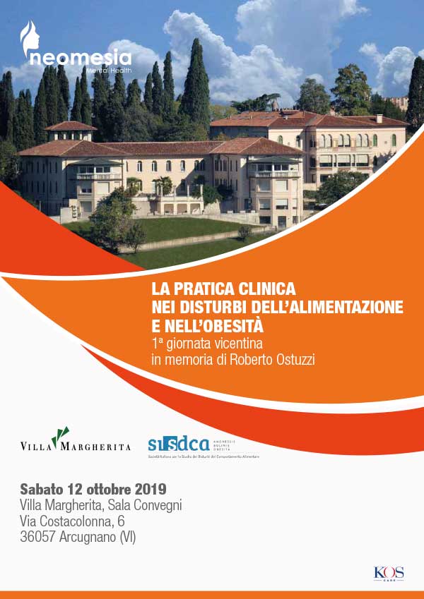 12 ottobre 2019 - Convegno ECM: La pratica clinica nei disturbi dell’alimentazione e nell’Obesità. Arcugnano (VI)