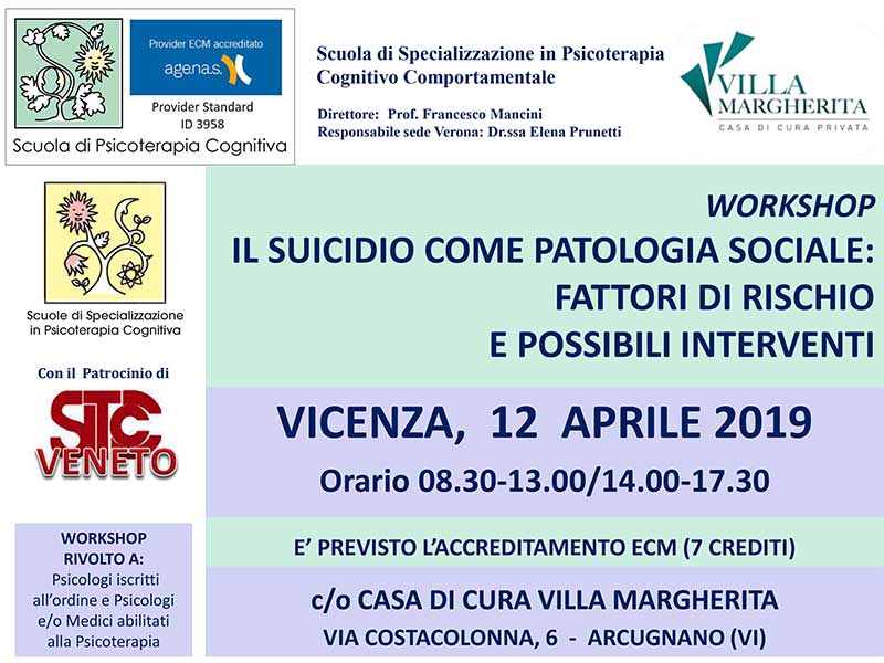 Le skills basate sulla Workshop: Il suicidio come patologia sociale: fattori di rischio e possibili interventiin Psicoterapia